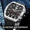 Armbandsur Lige Brand Watch Men Skeleton Skull Dial Sport Army Watches Herr Fashion Luxury Waterproof Quartz Watch Chronograph Montre Homme 24329