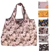 cat Panda Animal Fr Pattern Large Folding Shop Bag Easy to Carry Reusable Large Capacity Eco Storage Handbag Q1Ap#