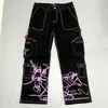 Y2K calças cargo homens Harajuku baggy jeans streetwear mulheres gótico hip hop modelos de moda impressos vintage solto 240311