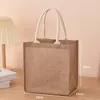 linen bag Hand-painted cott sacks Jute portable imitati sacks Linen bags Shop bags Laminated bags N3l7#