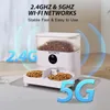 Automatyczne karmniki dla kotów WHDPETS 5G WIFI Cat Food Dozownik z kamerą 1080p dla 2 kotów Psy 5L Feeder z matą karmiącą 240328