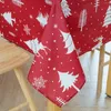 Table Cloth Red Christmas Printed Rectangular Tablecloth 2024 Waterproof