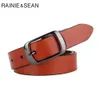 RAINIE SEAN White Belt Women Cowskin Genuine Leather Women Belt High Quality Brand Buckle Ladies Belts for Jeans 110cm 240315