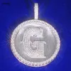 Designer de jóias venda quente hip hop 925 prata esterlina colar gelado bling moissanite carta g pingente