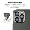 Lentille de caméra en verre trempé en soie, couverture complète de protection, pour iPhone 15 14 13 12 11 Mini Plus Pro Max Plus