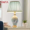 Tischlampen ANITA Zeitgenössische Keramiklampe Amerikanisches Luxuriöses Wohnzimmer Schlafzimmer Nachttischlampe El Engineering Dekorativ