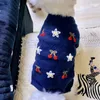 Hundkläder husdjurskläder varm vinter medium liten hand stickad valp tröja söt blommor ull kattunge fashion pullover chihuahua