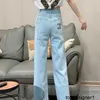 Designer Nanyou High Quality Xiaoxiang New Embroidery Slimming Straight Fit Women's Denim Pants Correct Version PESH