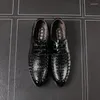 Robe chaussures hommes crocodile grain cuir bureau d'affaires slip-on fête de mariage mocassins décontractés designer pour