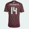 2024 Meksika Chicharito Mens Futbol Formaları 22 H. Lozano A. Guardado Evde Uzak Eğitim Giyim R. Jimenez Milli Takım Futbol Gömlek Hayranları