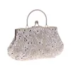 floral Designer Evening Bag Beaded Sequin Design Vintage Kissing Lock Satin Clutch Purse Bag Wedding Party Clutch v5vt#