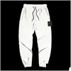 Pantalons pour hommes Marque Mens Stone Jacket Island Designer est Land Cargo Hip Hop Été Pantalon de poche respirant Travail Utilitaire Jogging Drop Ot9Lg