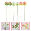 Fiori decorativi 6 pezzi Simulazione di matrimonio Anthurium Andraeanum Stampaggio ad iniezione artificiale Pianta finta per la casa Adorna