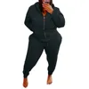 XL-5XL 2022 Inverno Plus Size Define Mulheres Fatos Cor Sólida Lg Manga Hoodies Pant Suits Sportsuit Atacado Dropship y5Mi #