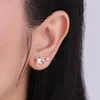 Boucles d'oreilles en argent Sterling 925 véritable, joli visage d'animal mignon, Design de cœur creux pour femmes, bijoux fins, cadeau