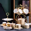 Teaware Sets Nordic Phnom Penh Simple Ceramic Coffee Tea Pot Restaurant Household Cup Saucer Flower Teapot Fruit Plate Set