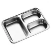 Dinnerware Sets Dumpling Dipping Dish Stainless Steel Dinner Plate Tray Compartment Plates Reusable