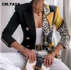 CMYAYA Streetwear Paisley papillon chaîne imprimé Double boutonnage à manches longues Blazer pour les femmes automne hiver INS Blazers 240318