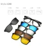 Солнцезащитные очки 5 Lenes Magnet Clip Sunglasses Мужчины поляризованные серые рамы TR90.