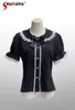 Women's Blouses Original Lolita Sailor Collar Bow Tie Shirts Subculture Mine Series Mass-Produced Cute Lace Short Sleeve Tops Blusa Feminina