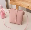 Yeni mini kadın moda gündelik crossbody paketi pu deri fermuar su geçirmez kova çantası katı taşınabilir cep telefonu torbaları