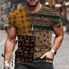 Mens T-shirts Round Neck T-shirt 3D Tryck Retro Totem Mönster Design Kort ärm Loose Street Fashion Shirt 2022 Drop Delivery App Dhiho