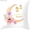 Kissen Eid Mubarak Dekorative Hülle Sofa Kissenbedeckung Islamische Moschee Muslim Dekorative Fall Ramadhan Geschenk Y240401