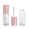 Garrafas de armazenamento 6ml de parede espessa Clear Lip GlossTube Recipiente de embalagem de brilho cosmético com escova grande