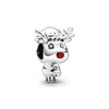 Autentisk sterling silver charm rudolph the röda näsa reindeer charm passar charm pärlarmband smycken 799208c01 mode juvel