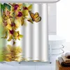 Shower Curtains ShunQian Custom Butterfly Curtain Polyester Fabric Bath Screens For Bathroom 3D Waterproof Hook