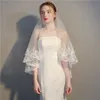 wholesale White Ivory Two Layers Bride Wedding Veils Lace Edge Sexy Short Bridal veil P2uz#