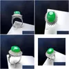 Обручальные кольца Натуральный камень Зеленый агат Кольцо на палец Шарм Регулируемый овальный медь для женщин 2023 Прямая доставка ювелирных изделий Dhx7M