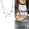 Chains Double Layer Star Beaded Chain Necklace Elegant Alloy Material Neckwear