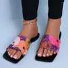 Sandali 2024 Pantofole da donna colorate alla moda, punta aperta, spiaggia casual