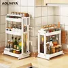 Conservazione della cucina AOLIVIYA Portabottiglie per condimento Controsoffitto Lavello ad angolo Tagliere laterale Coltello Utensili da cucina O