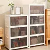 1 grande armoire pliable, boîte en plastique 2/3/4/5 couches avec roulettes, boîte de présentation transparente empilable pour vêtements, chaussures, articles divers, collations, chambre à coucher, salon