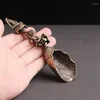 Tea Scoops Style Creative Shovel Brass Copper Lotus Root Bamboo Tableware Coffee Spoon Pet Ceremony Ice Cream