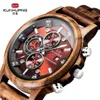 Wooden Men's Watches Casual Fashion Stylish Wooden Chronograph Quartz Watches Sport Outdoor Military Watch Gift for Man LY191279L