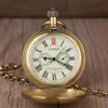 Vintage Retro Copper Watch Men Alloy London Mechanical Pocket Watch With Metal Chain Steampunk Roman242H