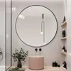 1pc eenvoudige badkamer ronde muur hangende explosieveilige aanrecht make-up spiegel, huisdecoratie