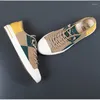 Casual Shoes Men's Colored Fabric Breathable Korean Low Top Board Trend Versatile Canvas Lace-up Cloth