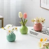 Vases Candy Color Mini Ceramic Vase Cute INS Empty Flower Bottle For Home Bedroom Living Room Decor Fake Tabletop Ornament