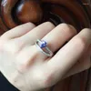 Kluster ringer meibapj naturligt vatten droppe tanzanite ädelsten klassisk ring för kvinnor 925 sterling silver fina bröllop smycken