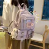 Gran capacidad Mujeres lindas Multi-Bolsillo Nyl Mochila Ins Junior High School Student School Bag Mujer Chica Mochila Laptop Libro n79j #