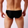 Underpants Shiny Seamless Panties Men Briefs Nylon Ultra-thin G-string Thongs Low Rise Lingerie Ice Silk Man Underwear Plus Size
