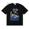 Hommes T-shirt Rhude Chemise Designer Chemise Pur Coton T-shirts Rue Mode Casual Couple Correspondant Manches Courtes 626