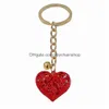 Keychains Lanyards 2st Metal Hollowed Form Keychain med Bell for Women Girl Key Colorf Keyring Accessories R231005 Drop Deli DHQKT