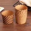 Baking Tools Medium Cake Muffin Cups Kraft Paper Packaging Box Bread Liner Wedding Party Decoration Mold