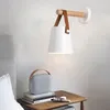 Wandleuchte Moderne Led Holz Einfache Kreative Licht Eisen Metall Leder Gürtel Pendelleuchten Wohnzimmer Korridor EL Lampen Drop Lieferung H Ot17L