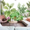 Fonds d'écran Nordic peint à la main petite plante tropicale fraîche fond de fleur papier peint mural papier peint 3D salon chambre décor papier Dr Dhtgz